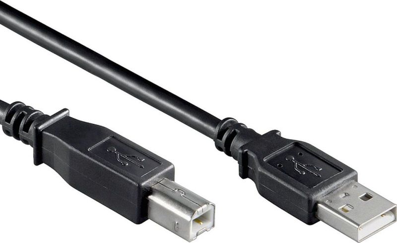 Kabel - USB-A naar USB-B - Zwart - Standaard - USB2.0