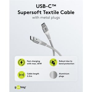Motorola oplaadkabel | USB C ↔ USB C | Goobay | 2 meter