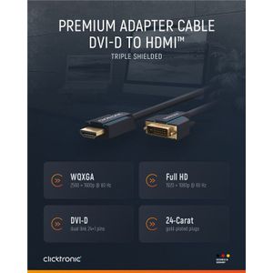 DVI D auf HDMI Kabel Professionell - Clicktronic