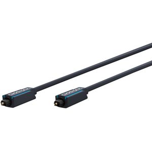 Clicktronic Optische Toslink Kabel - 4mm dik - Verguld - 0,5 meter - Zwart