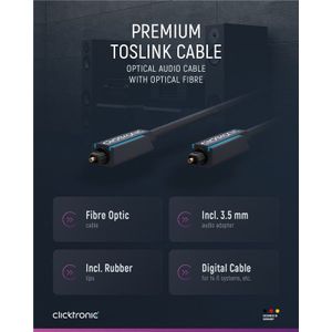 Optische Audio kabel - Toslink - Clicktronic - 1 meter