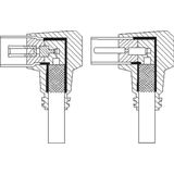 Goobay 70420 TV-antennekabel, hoekig, coax-bus 90° > coax-stekker 90°, 135 dB, 4-voudig afgeschermd, verguld, wit (3,0m)