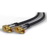 Goobay 70589 satellietkabel met graden hoekige F-connector voor DVB-S-ontvanger, 75 Ohm, kabelinternet modem Gebogen 5m zwart