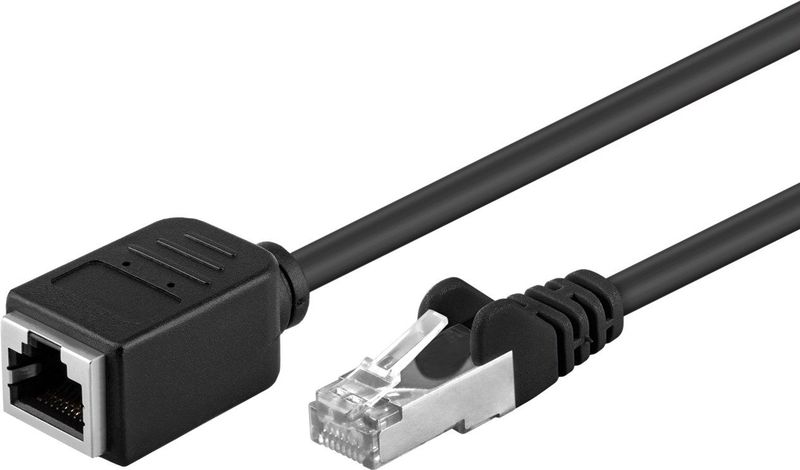 CAT 5e Verl&#228;ngerungskabel, F UTP, schwarz, 2 m