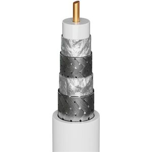 Goobay - 74021 - Coax-antennekabel - Wit - 100 m - 4x Afgeschermd
