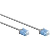 Goobay - Ultraflexibles cat 6A Patchkabel, slim, u/utp, grau, extrakurze Stecker, reiner Kupferleiter (cu), lszh, TPE-Mantel, awg 32. Kabellänge 3 m