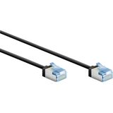 Goobay - Ultraflexibles cat 6A Patchkabel, slim, u/ftp, schwarz, extrakurze Stecker, reiner Kupferleiter (cu), lszh, TPE-Mantel, awg 32. Kabellänge