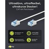 Ultraflexibles cat 6A Patchkabel, slim, u/ftp, weiß, extrakurze Stecker, reiner Kupferleiter (cu), lszh, TPE-Mantel, awg 32. Kabellänge 0.25 m
