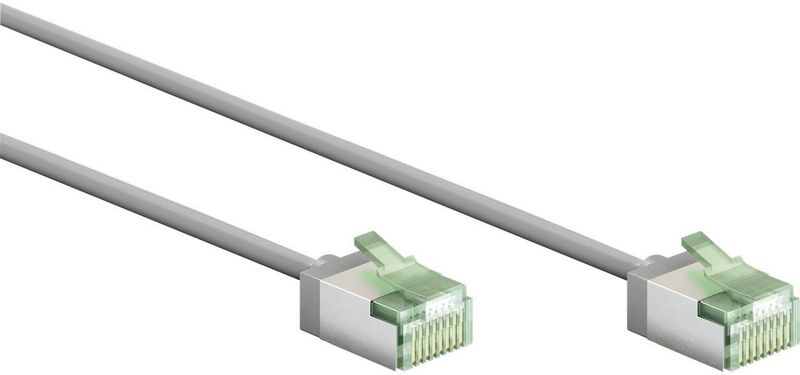 Ultraflexibles cat 8.1 Patchkabel, slim, u/ftp, grau, extrakurze Stecker, 99,9 % sauerstofffreier Kupferleiter (ofc), lszh, TPE-Mantel, awg 32.
