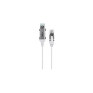 USB-A (m) naar RJ45 (m) Slimline Gigabit Ethernet Kabel - Nylon Sleeve - 5 meter - Wit