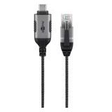Goobay 74406, USB 3.1 type A, RJ45, 7.5 m, Black, Silver