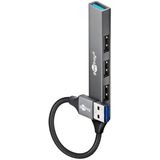 Goobay - USB Hub - 4x USB-A - Aluminium - 0,10 Meter