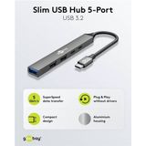 Goobay - USB Hub - 3x USB-A + 2x USB-C - Aluminium - 0,10 Meter