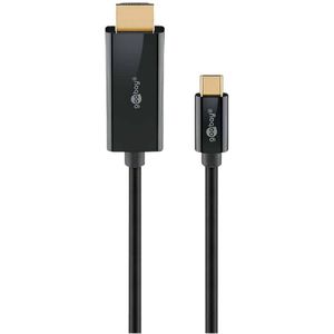 USB-C naar HDMI kabel - 4K 60Hz - Verguld - 3 meter - Zwart