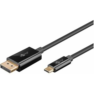 goobay USB C naar DisplayPort-kabel, vergulde connectoren, Ultra HD-resoluties tot 4K @ 60Hz type C Thunderbolt 3/4 naar DP compatibel met Mac Book, iPhone, Surface / 3 m / 75706