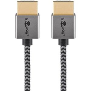 Pro HDMI 2.0 sleeved - Display Kabel - 0.5m - Grau