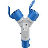 Goobay - CEE Adapter - CEE Stekker naar 2x CEE Contra Stekker - Spatwaterdicht