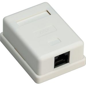 Goobay CAT6 Gigabit netwerk uitvoerdoos/montagedoos met 1 RJ45 poort / wit