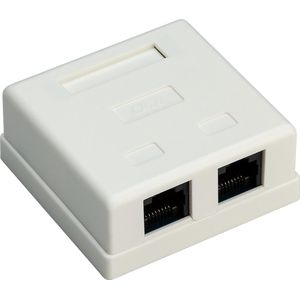 Netwerkdoos - CAT6 - Uitvoerdoos - Met 2 RJ45 Poorten - Wit