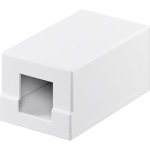 Goobay Keystone 79355 1-poorts lege behuizing met leeg patchpaneel voor Keystone-modules, wit