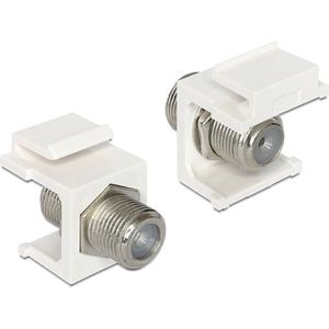 Goobay 79474 Keystone-module SAT antennekoppeling / 2x F-bus voor satellietantennekabel / 75 ohm/snap-in-systeem / 16,2 mm