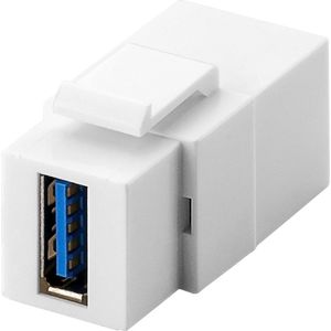 Goobay 79927 USB 3.0 Keystone-module met vergrendelingsapparaat, connector USB - A bus > USB - A bus, verbinding met externe apparaten, kunststof behuizing, wit
