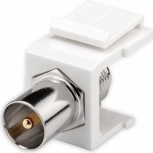 Keystone module F (v) - Coax IEC (m) / wit