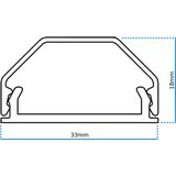 Goobay aluminium kabelgoot - 110 x 3,3 cm / grijs