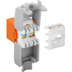 goobay CAT 6A gniazdo Keystone RJ45, UTP, 500 MHz - versie kolorystyczna oranje