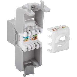 goobay CAT 6A gniazdo Keystone RJ45, UTP, 500 MHz - versie kolorystyczna lichtgrijs