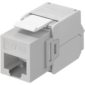 Keystone - RJ45 - Cat6a U/UTP - Grijs