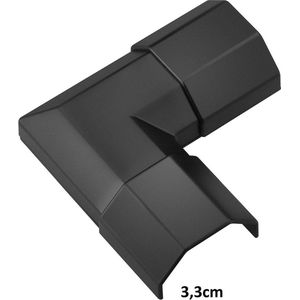Goobay kunststof hoekstuk voor kabelgoot 3,3 cm / zwart