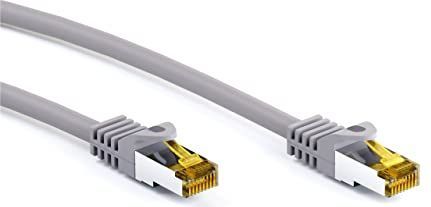 Goobay 91621 RJ45 Patchkabel CAT 6A S/FTP (PiMF) mit CAT 7 Rohkabel / 500 MHz Netzwerkkabel / Internetkabel RJ 45 Stecker / LAN Kabel Grau 5m