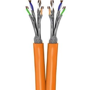 S/FTP CAT7A Duplex 10 Gigabit Netwerkkabel - CU - 23AWG - LSZH - Stug - 500 meter - Oranje
