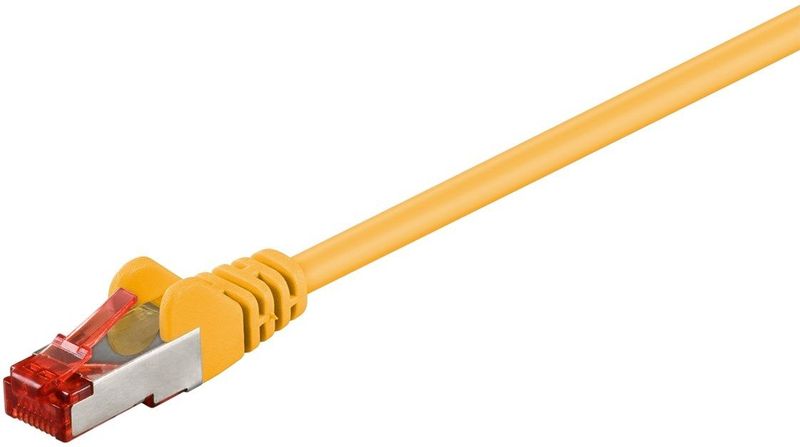 Goobay - cat 6 Patchkabel, s/ftp (PiMF), gelb, Kupferleiter (cu), halogenfreier Kabelmantel (lszh). Kabellänge 0.15 m