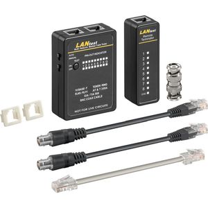 Goobay LAN multi-kabeltester voor coax- en netwerkkabels - RJ45, RJ12, RJ11 en BNC