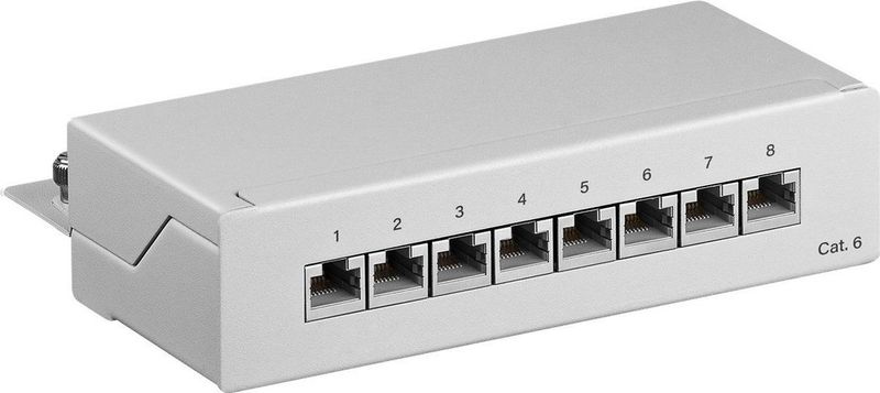 Patch Panel - 1U - 8 Poorten - Afgeschermd - CAT6