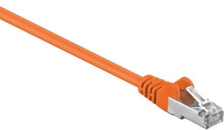 Cat 5e Patchkabel, sf/utp, orange, Kupferkaschierter Aluminiumleiter (cca). Kabellänge 0.5 m