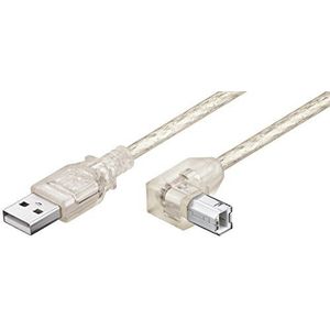 Goobay 93575 Hi-Speed-kabel, USB 2.0, 90°, transparant, 0,5 m lengte