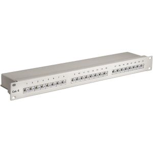 24-poorts Cat6 Patchpaneel - STP Afgeschermd - 1U - Grijs