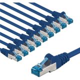 Goobay 94133 RJ45 Patchkabel CAT 6A S/FTP PiMF / 500 MHz Netzwerkkabel / Kupfer Internetkabel halogenfrei / RJ 45 Stecker / LAN Kabel / Blau / 20m