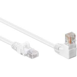 UTP CAT5e Gigabit Netwerkkabel - 1 kant haaks - CCA - 1 meter - Wit