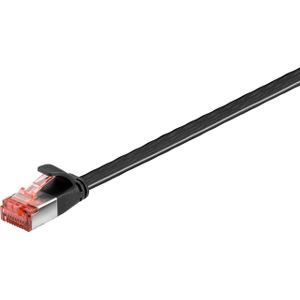 Cat 6 Flach-Patchkabel, u/ftp, schwarz, Kupferleiter (cu). Kabellänge 2 m