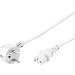 Stroomkabel haaks schuko naar C13 3m wit