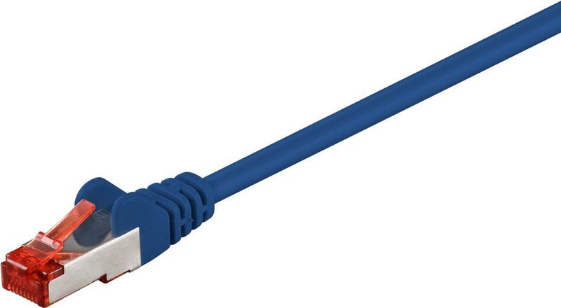 Cat 6 Patchkabel, s/ftp (PiMF), blau, Kupferkaschierter Aluminiumleiter (cca). Kabellänge 5 m
