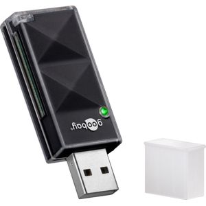 Wentronic Goobay SD/SDHC USB 2.0 Card Reader - Kartenleser - SD / SDHC / SDXC Card Serie, Micro SD Karten mit Adapter - Hi-Speed USB - Schwarz (95682)