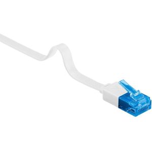 Netwerkkabel | Cat6a U/UTP | 15 meter (100% koper, Plat, Wit)