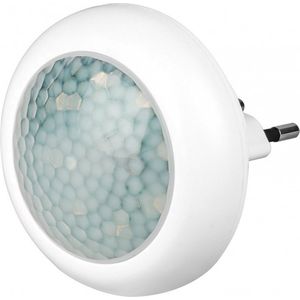 Goobay 96501 LED-nachtlampje met bewegingssensor, stopcontactlamp voor binnen, 120°, PIR-sensor, 5 m bereik, stopcontactlamp, bewegingslamp, stopcontact, wit, 1 stuk