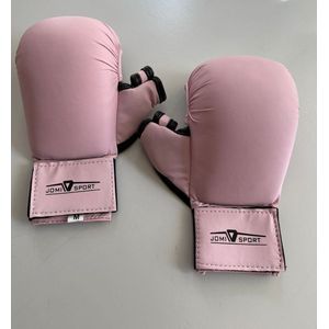 Jomi Sports - Karate handschoen - vuist met duim - Kravmaga - bokshandschoen - kunstleer - XS - Roze