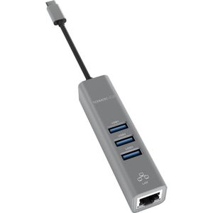 Terratec Connect C2 - USB-C Gigabit Ethernet Adapter - 3 Poort USB 3.0